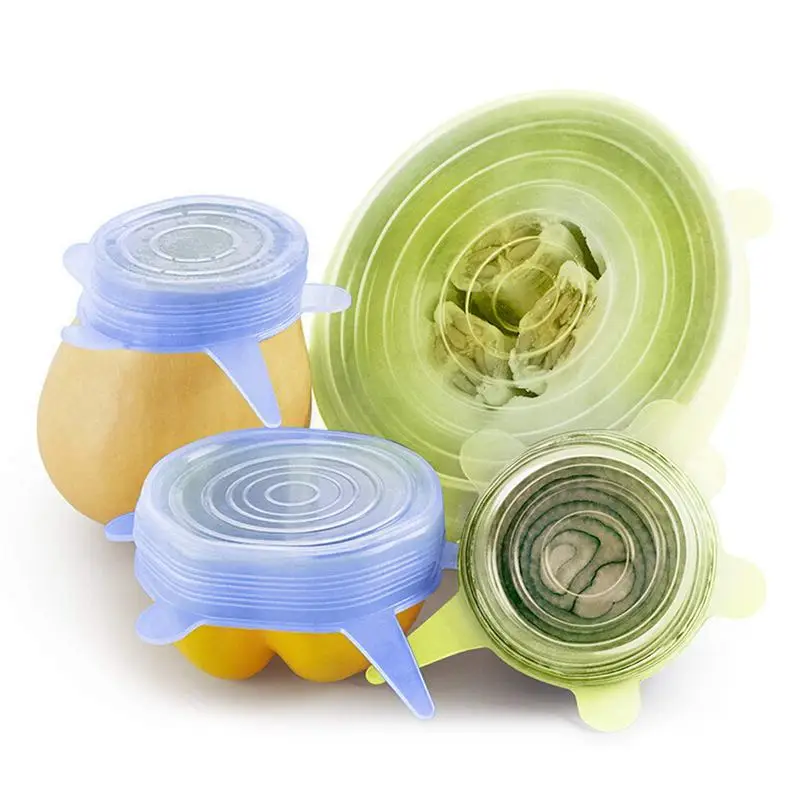 Silicone Food Lid, 12 Pcs Stretch Reusable Lids Expandable Silicone Storage Lid