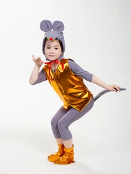 gray mouse costume for children mouse cosplay festive dance costumes animal cosplay costumes for kids kindergarten performance