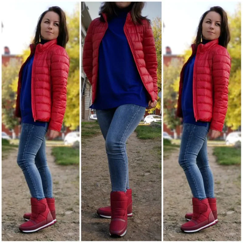 RIZABINA размеры 35–42 женские зимние ботинки Теплая зимняя обувь на меху Для женщин Водонепроницаемый Модная обувь на платформе женские ботильоны на меху, женская обувь