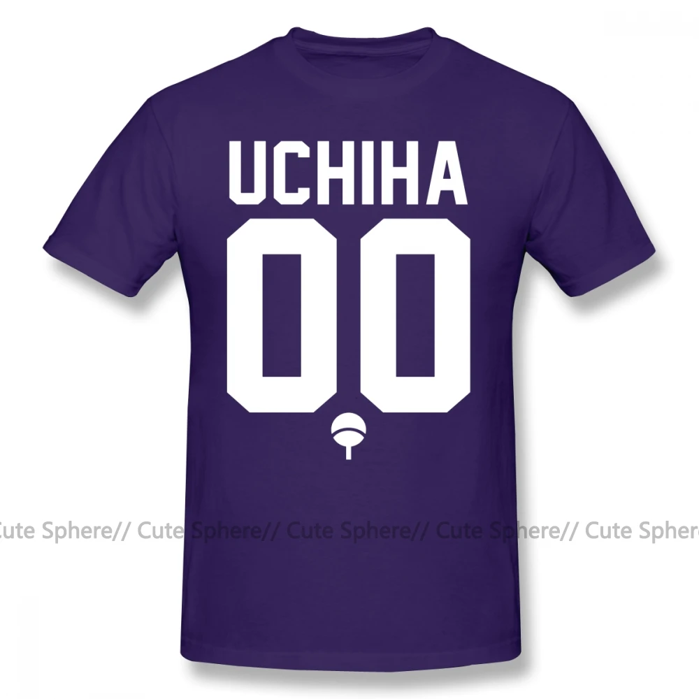 Футболка Uchiha из джерси белого цвета, футболка с коротким рукавом и графическим рисунком, 100 хлопок, 5x пляжная Милая Мужская футболка - Цвет: Purple