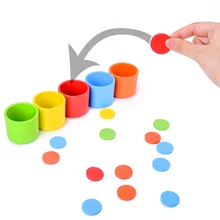 Монтессори деревянный цвет круговой пластины сортировки штабелирование чашки игрушка комплект Монтессори Радуга соответствующие Игры развивающие игрушки для малышей