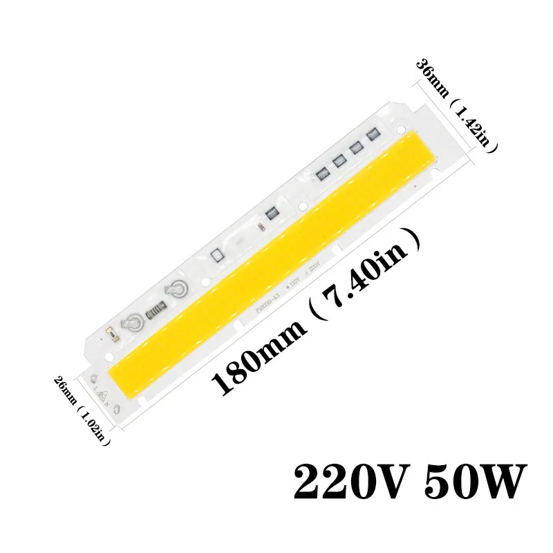 Светодиодный чип AC220V 50 Вт, высокомощный светодиодный светильник, светодиодный COB светильник, лампочка, чип на плате, светильник, источник света, Теплый Холодный белый - Испускаемый цвет: Warm White 50W  220V