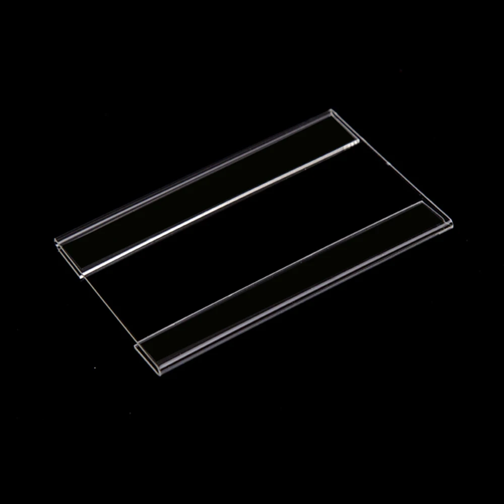 Letrero de escritorio de plástico transparente acrílico de 10 Uds., soporte de etiqueta, adhesivo para estantes de pared, soporte para tarjetas de mesa, soporte para etiquetas, marco de etiqueta, pantalla de papel de etiqueta