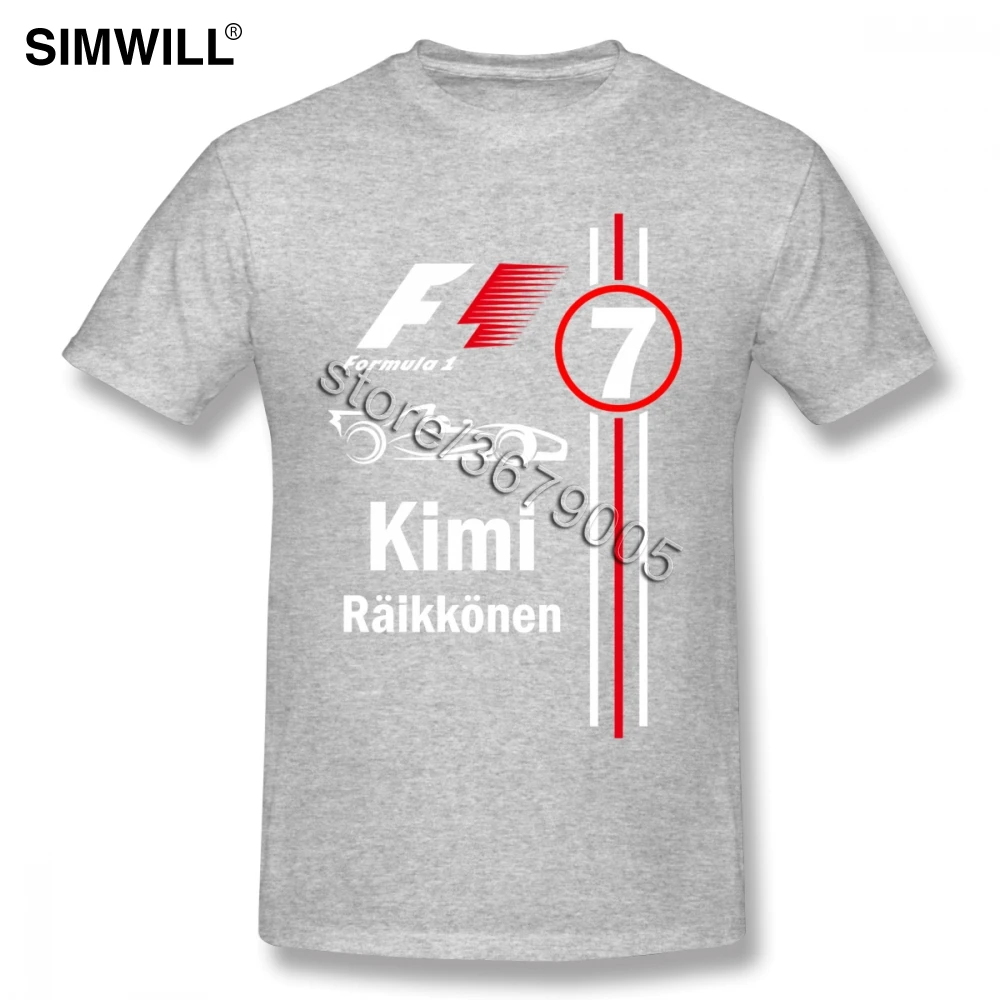 Модная футболка Kimi Raikkonen с номером 7, Мужская футболка с круглым вырезом и коротким рукавом, футболки из чистого хлопка, футболки больших размеров для мужчин, топ, подарок для отца
