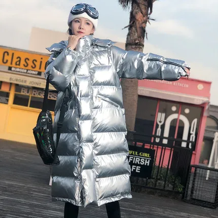 Silver Зимняя куртка женская парка длинное хлопковое пальто Модная свободная хлопковая стеганая куртка Женская Толстая теплая верхняя одежда с капюшоном уличная - Цвет: Silver