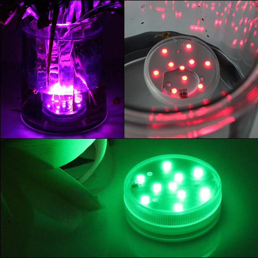 BORUiT 10 светодиодный погружной светильник IP68 водонепроницаемый RGB плавательный