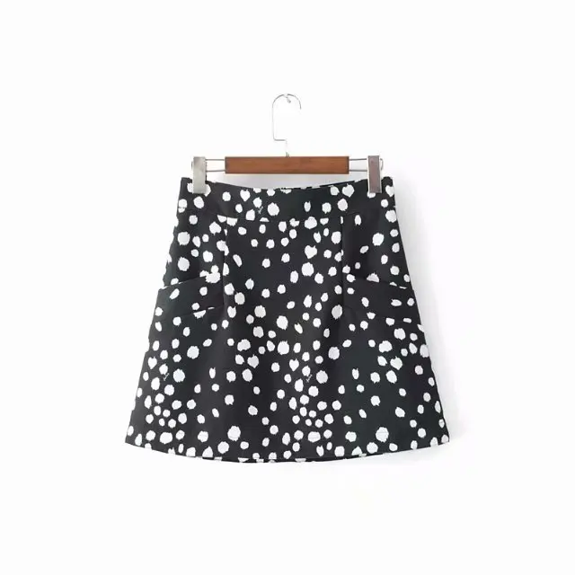 

Western Style 2018 Early Spring New Style Women's Dress Versitile Fashion Slim Fit Slimming Printed High-waisted Polka Dot Skirt