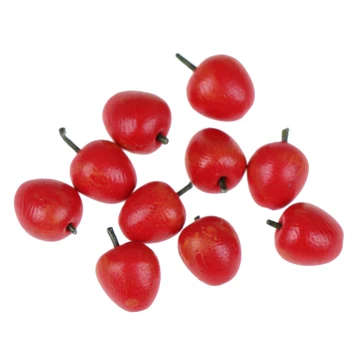 

10Pcs/bag Simulation Red Fruit Apples Dollhouse Accessories Miniature Red Apple Kitchen Decoration Emulation