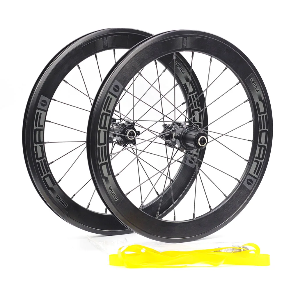 Decaf 2" алюминиевая мини Velo колесная 20 дюймов 406 колеса дисковый тормоз из сплава для складного велосипеда лежачего Minivelo 8-11s - Цвет: decaf 20inch 406