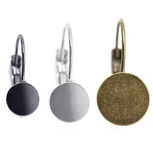 50 шт коврик посеребренный античный, бронзовый, Французский рычаг пустая основа для сережек для рукоделия ювелирных изделий