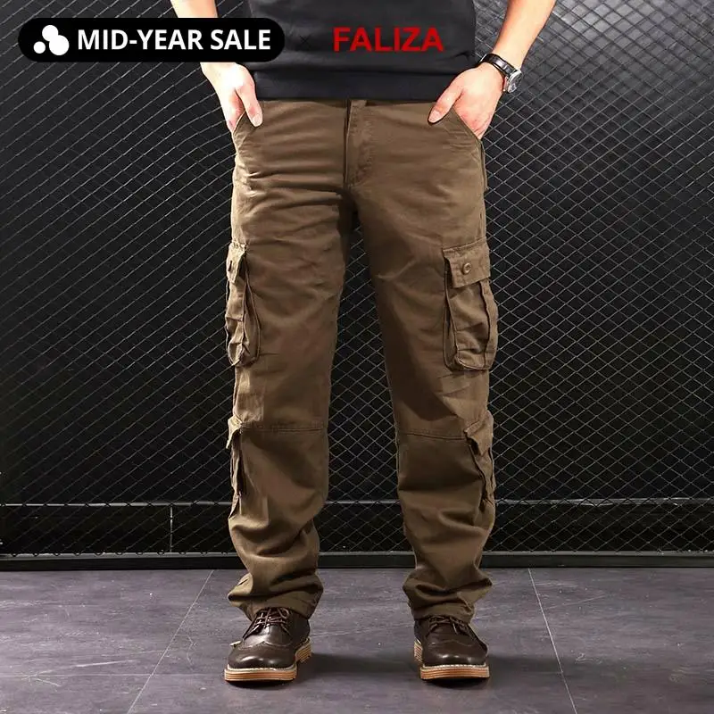 Jotebriyo Mens Cotton Basic Pockets Straight Leg Outwear Cargo Shorts