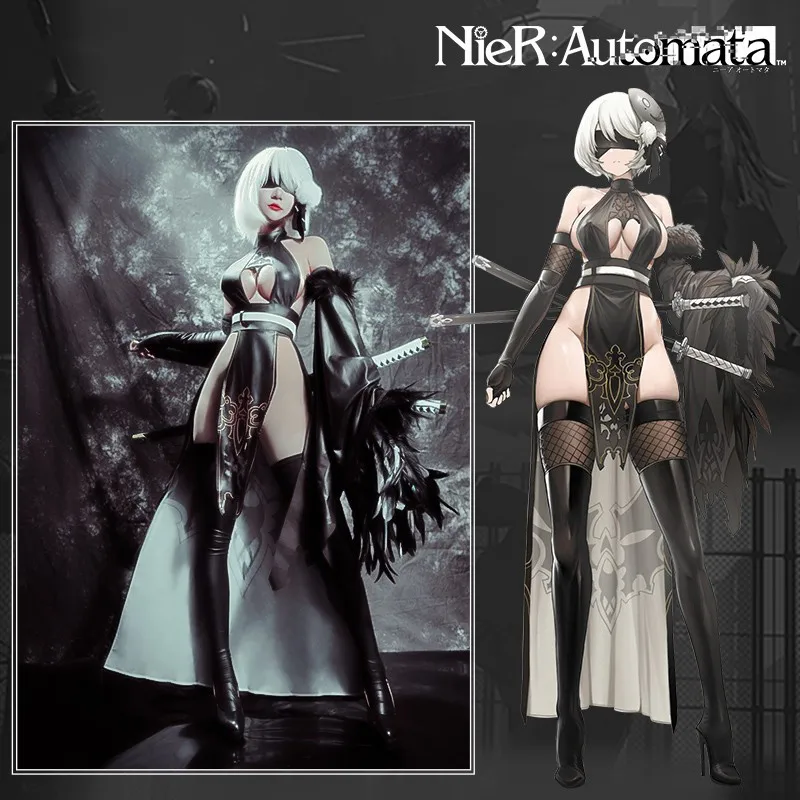 Предварительная продажа Nier: Automata 2B Cheongsam Fanart ver. Косплей сексуальный костюм