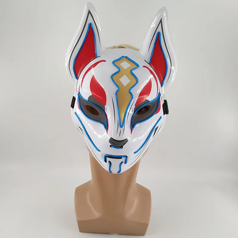 sexy anime cosplay Demon Slayer Glowing EL Wire Mask Kimetsu No Yaiba Characters Cosplay Costume Accessories Japanese Anime Fox Halloween LED Mask funny halloween costumes