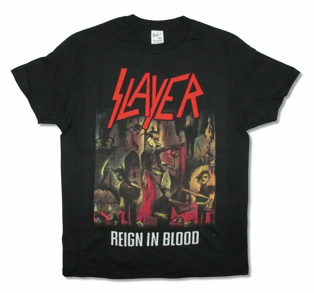 Slayer правления в крови Обложка альбома образ Мужская черная футболка новый