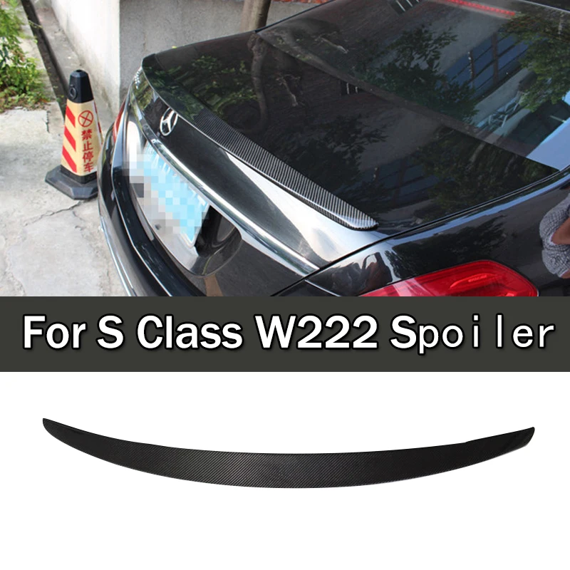 Для W222 задний спойлер для Mercedes Benz S Class W222 спойлер 4 двери S400 S500 S600 S63 S65 AMG- отделка крышки багажника Наклейка
