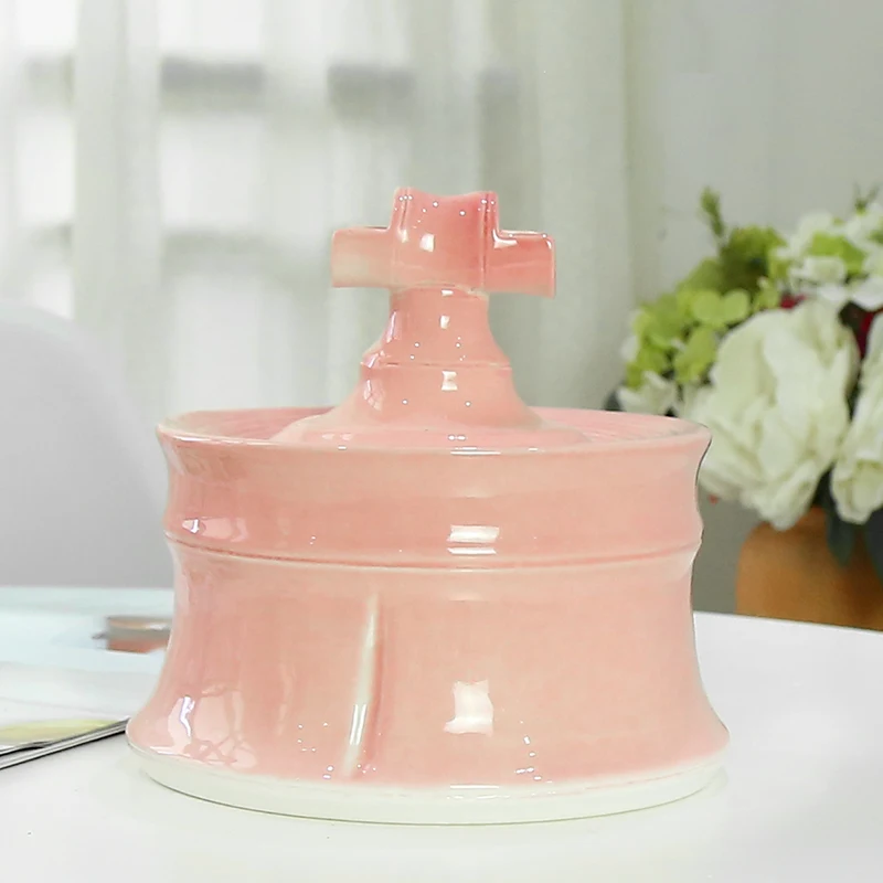 Style 2 pink US/EU USB зарядка автоматическая поилка для кошки собаки Керамика фонтан кошки Еда миска для домашних животных продукты немой раздатчик-диспенсер - Цвет: Style 2 pink