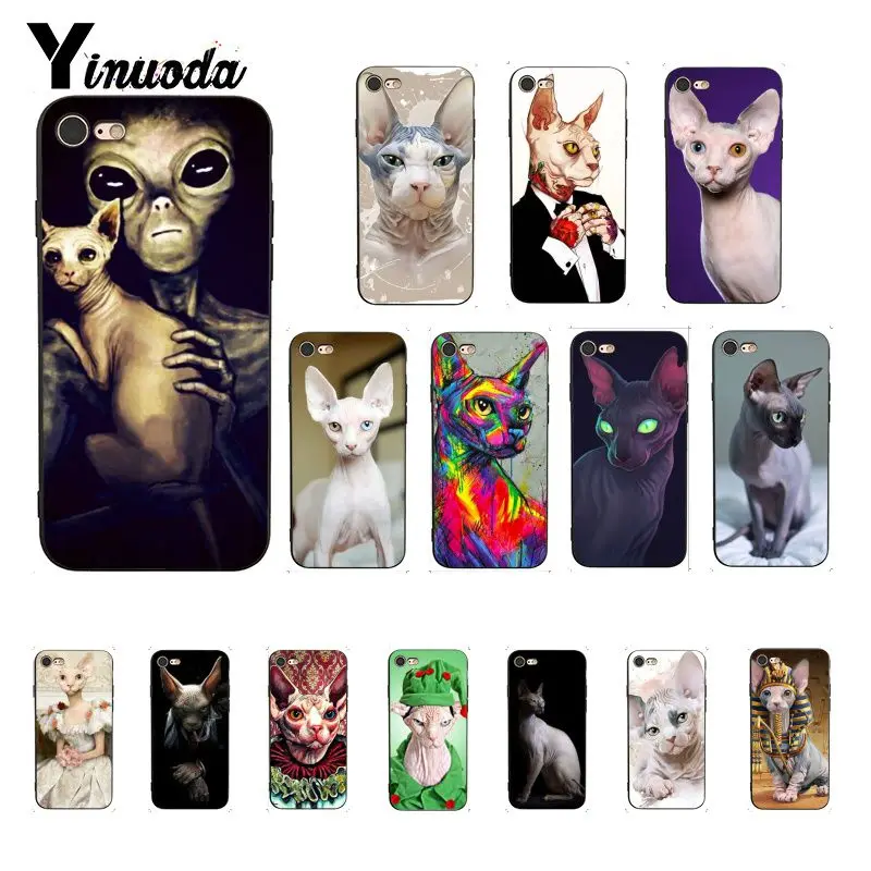 Yinuoda тату Сфинкс Кот новое поступление черный чехол для телефона iPhone 8 7 6 6S 6plus 5 5S SE