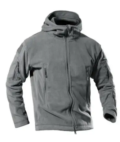 gray Горячая S-4XL Тактическая Военная руно акулья кожа Softshell куртка с капюшоном Открытый Кемпинг Альпинизм Для мужчин женская спортивная обувь для охоты - Цвет: gray