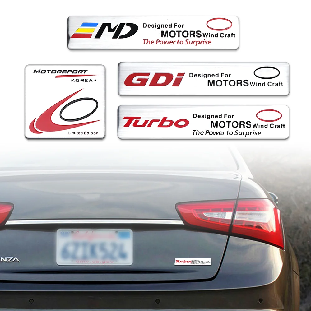 Car Metal Turbo MD GDi Badge Trunk Body Sticker For KIA Cerato Quoris Sportage Rio Soul Picanto Optima Ceed Forte Cadenza K2 | Автомобили