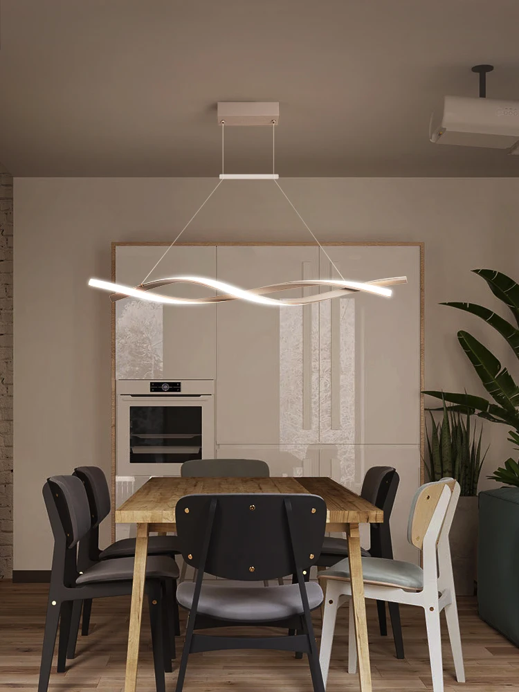 

Nordic dining room chandelier concise post-modern creative personality dining room bar line led office Chandelier