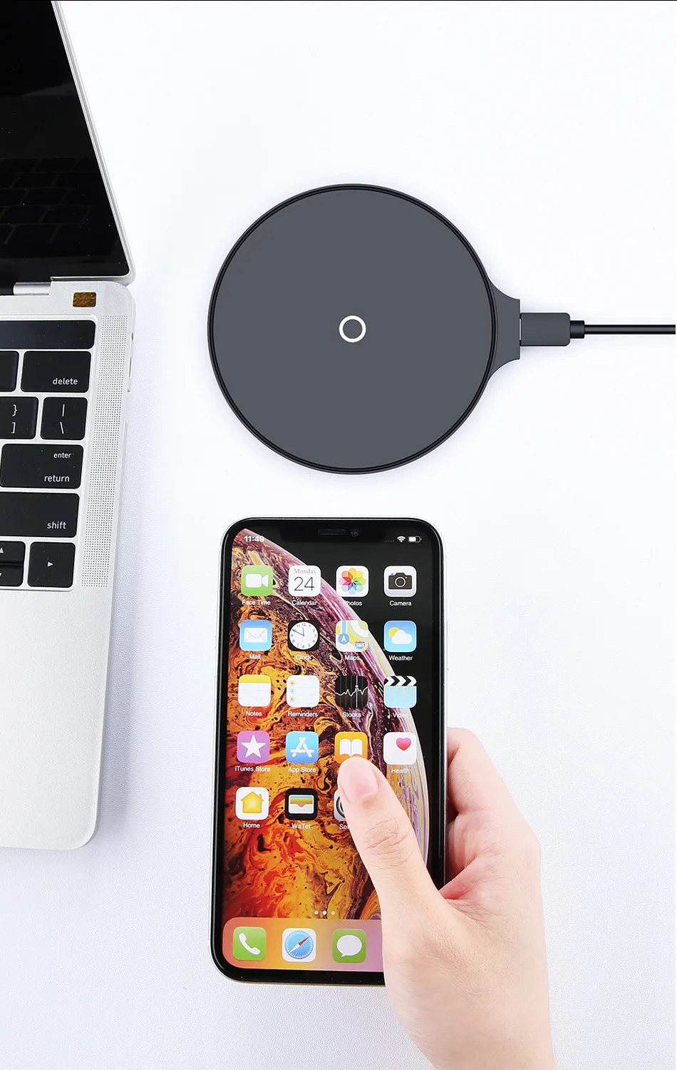 GTWIN 5 Вт/10 Вт Qi Беспроводное зарядное устройство для iPhone X Plus XR Max samsung S8 S9 huawei Xiaomi M9 usb зарядное устройство беспроводной док-станция