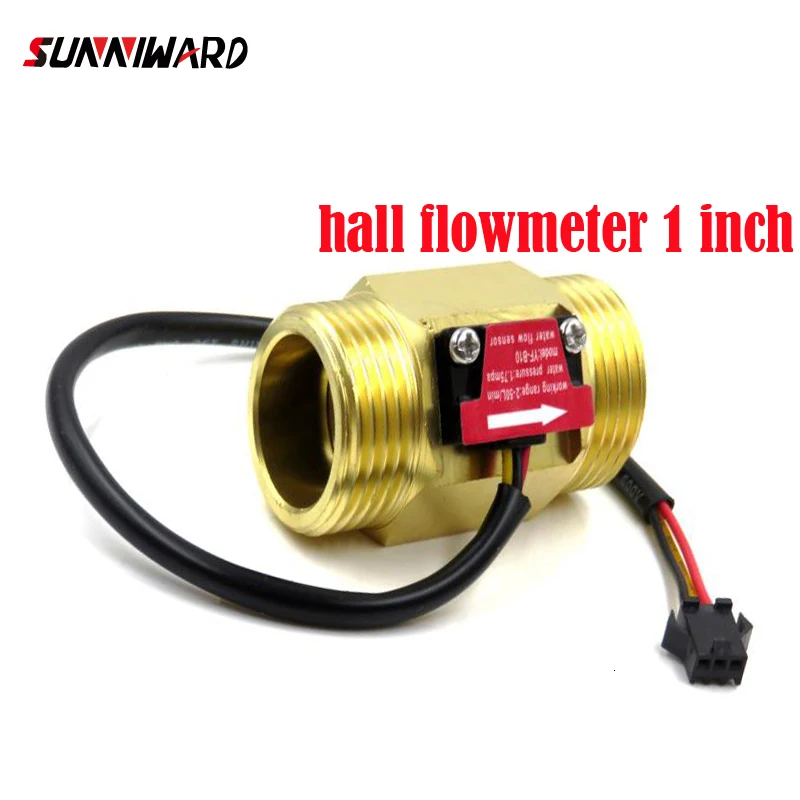 Water Flow sensor Hall Sensor Switch Flow Meter DN25 brass water meter Industrial turbine flowmeter 1 Inch water flow sensor