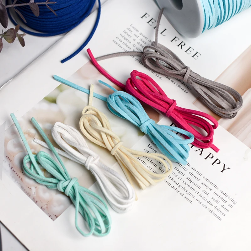 Faux Suede Cord Leather Cord 2.6MM 5yards 33colors Flat Braided For Jewelry Making Diy Handmade Bracelet