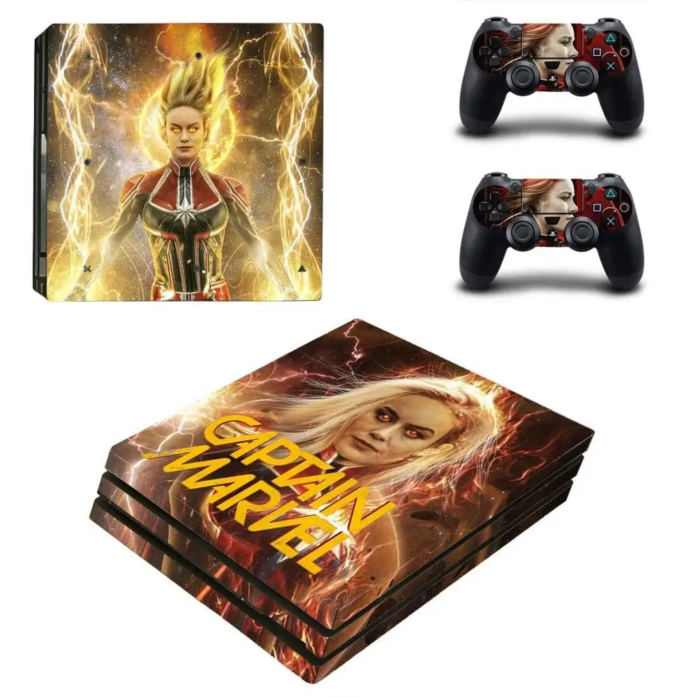 YSP4P-3161 PS4 Pro Марвел Капитан стикер s PS 4 Play станция 4 Pro Кожа Стикеры для playstation 4 Pro консоль и контроллер - Цвет: YSP4P-3161