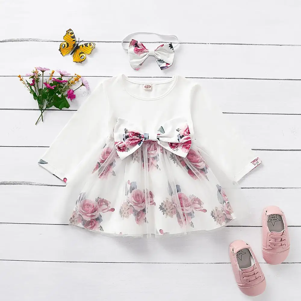 Baby Floral Dresses Newborn Girl Free Shipping Clothes Princess Style
