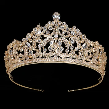 

Crown HADIYANA Vintage Tiara Magnificent Women Wedding Bride Hair Accessories Cubic Zirconia Luxury Hair Jewelry BC3433 Diadema
