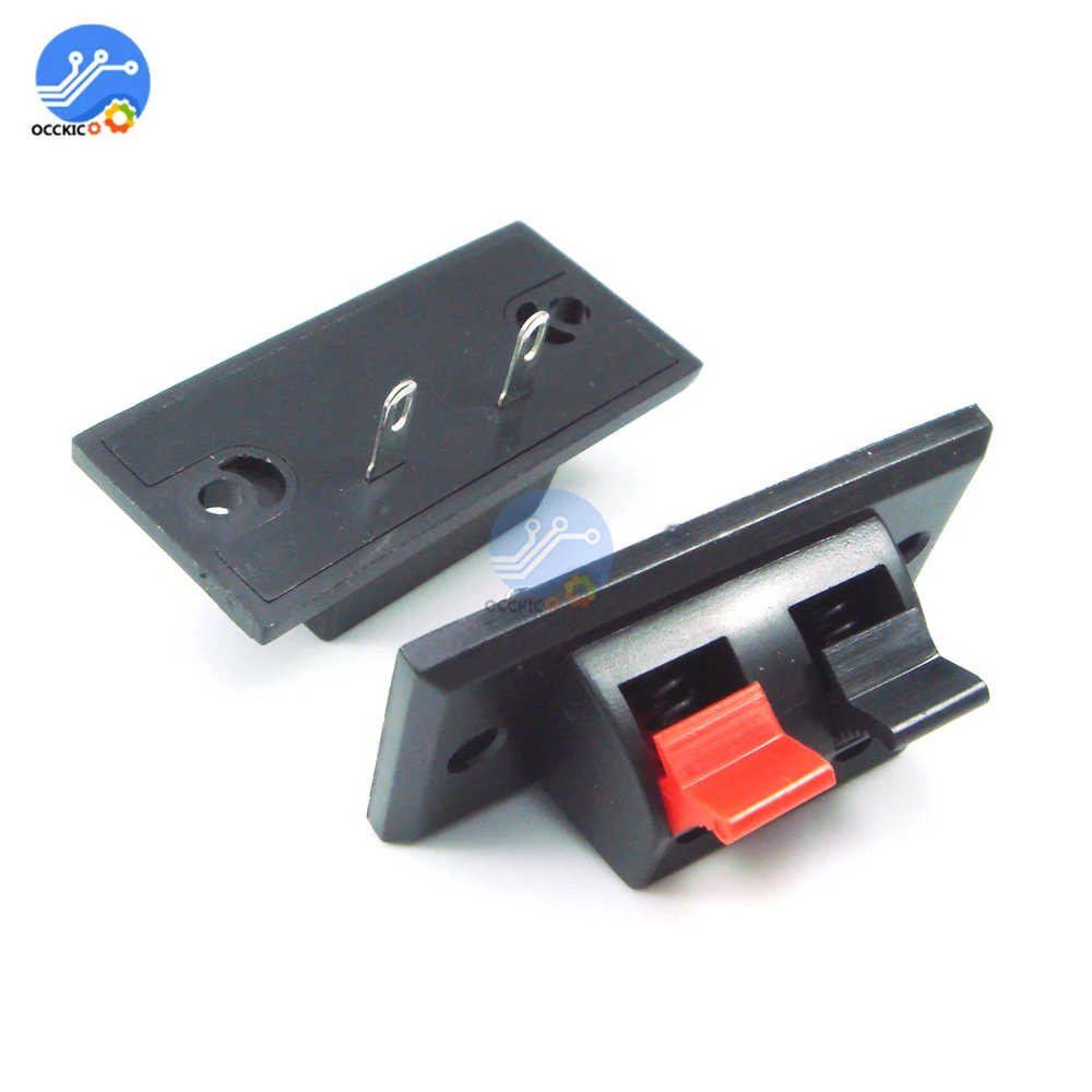 2pcs Spring Clip Speaker Terminal 2 Way Binding Post Connector Socket