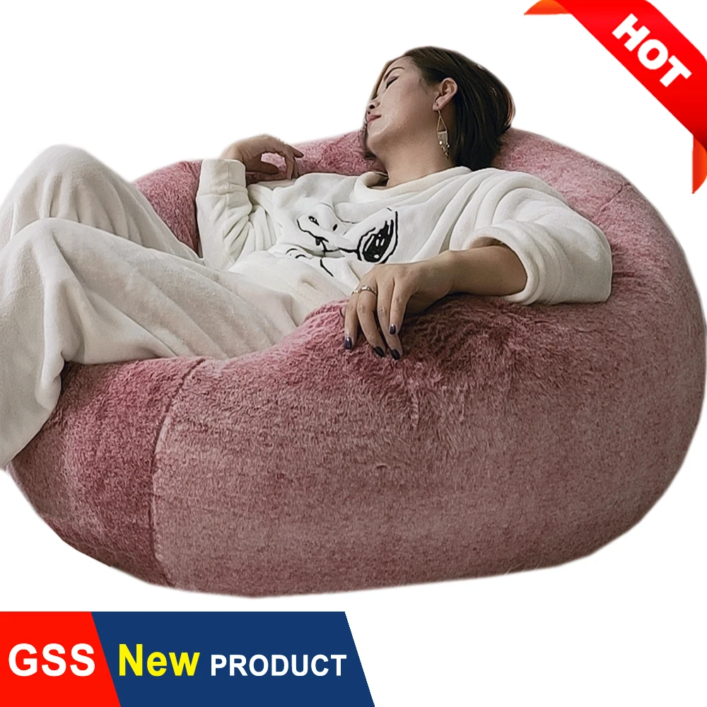 Home & Kitchen Mink Large Bean Bag Chair & Hassock POUFFE CORD Lounge