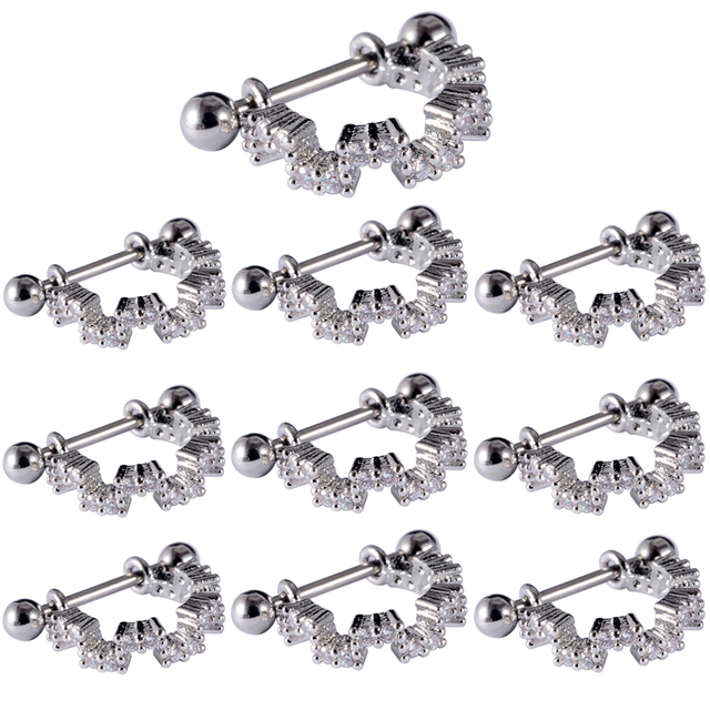 Surgical Steel Barbell CZ Gem Hoop Ear Tragus Cartilage Helix Earrings Ear Studs Ear Cuff Rook Woman Lobe Piercing Jewelry