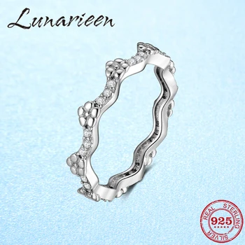 

2020 New Arrival Fashion Flower 925 Sterling Silver Stackable Finger Rings for Women Wedding Engagement Promise Jewelry