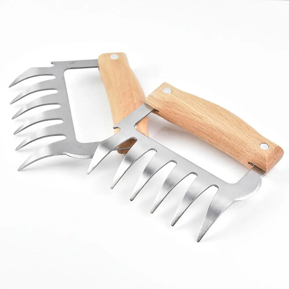 Bear Claws Barbecue Fork Stainless Steel Manual Pull Meat Shred Cutter Slicer Pork Clamp Roasting Fork Kitchen BBQ Tools