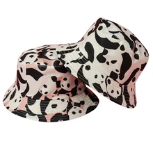 Милая шляпа-ведро с пандой, складная летняя уличная Кепка с Бобом в стиле хип-хоп для женщин, мужчин, животных, Панамы, плоская Панама для рыбалки