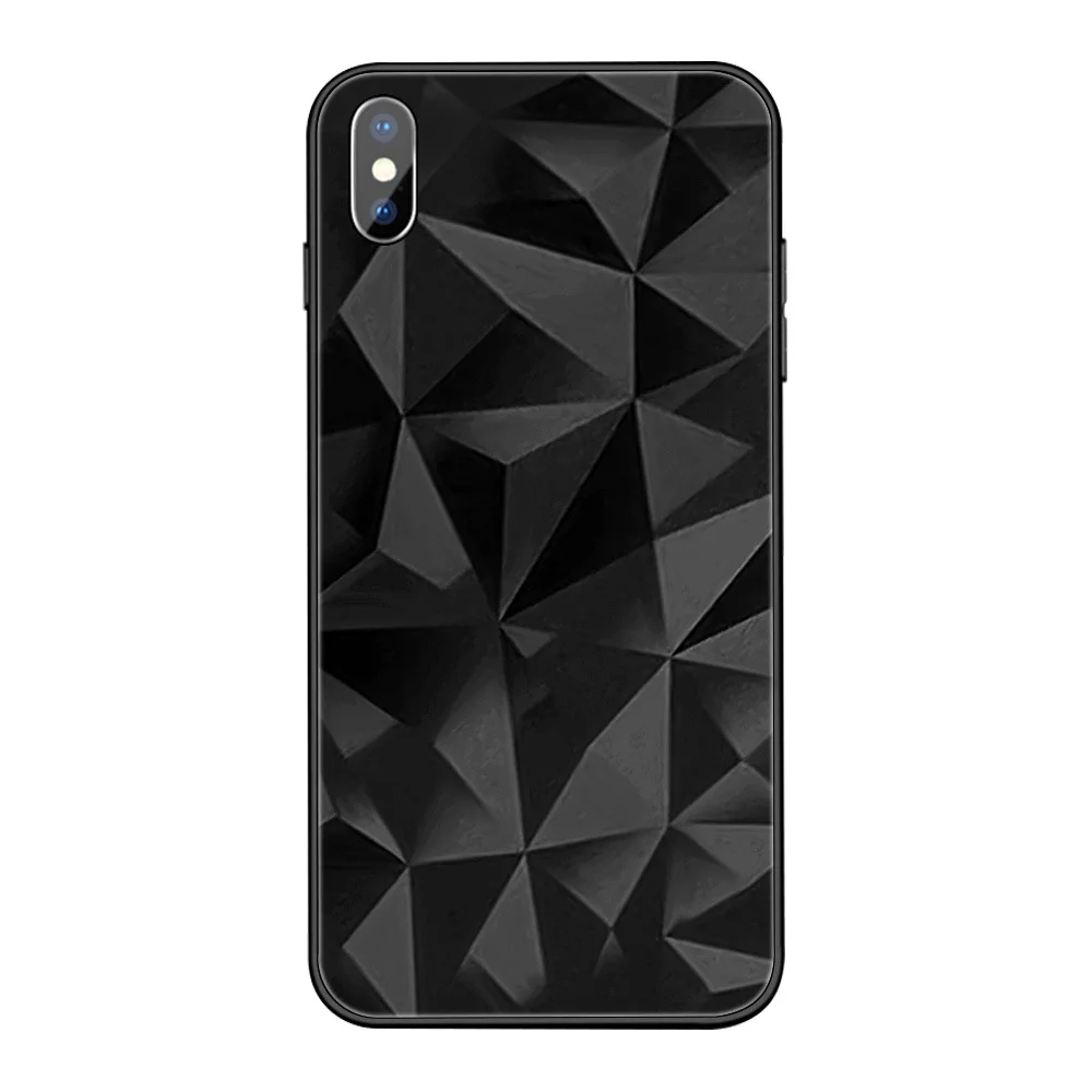Black Для iPhone X XS MAX XR 8 8 Plus 7 7 Plus 6 6S 6S Plus Алмазный закаленное стекло бизнес Бампер Защитный ковер - Цвет: Black