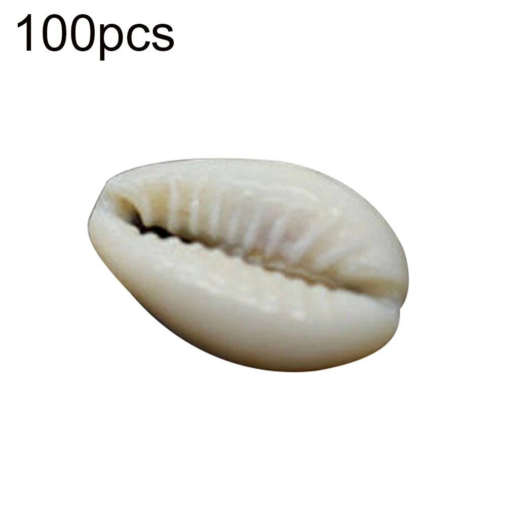 100Pcs White DIY Sea Shell Cowrie Cowry Charm Beads Beach Jewelry Accessories for Women Sea Shells Earrings Bracelet Necklace 6