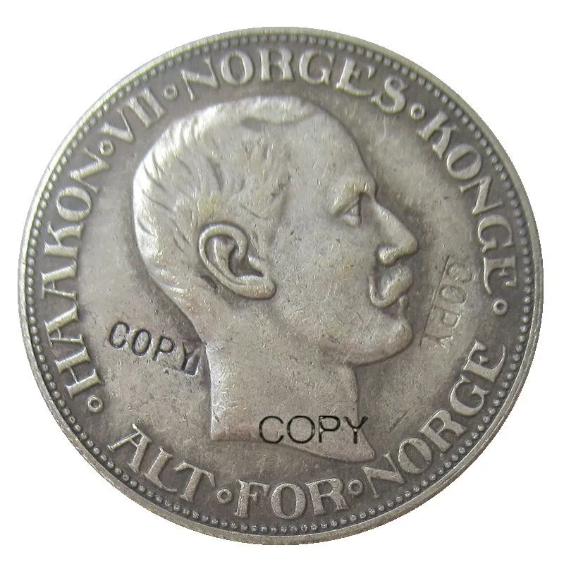 Norway 2 Kroner-Haakon VII 1910 1912 1913 1917 Посеребренная копия монет