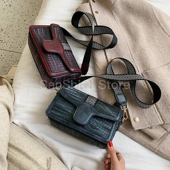 

Pattern Snake Women Handbag Vintage Crocodile 2020 Autumn Winter New Small Square Crossbody Bag Fashion Messenger Shoulder Bag