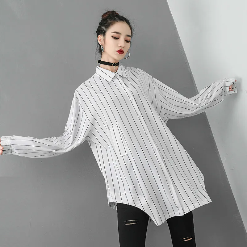 Max LuLu модные корейские уличные женские топы в стиле панк хлопковые блузки женские полосатые шифоновые длинные рубашки винтажная осенняя одежда