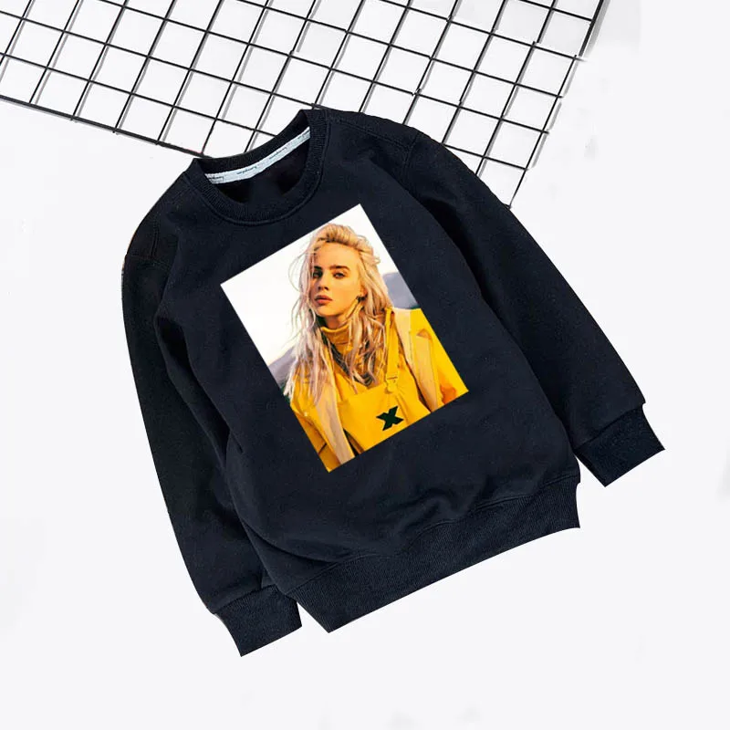 Новинка года; свитер для девочек Kpop Billie Eilish детская футболка; блузка Bebe; толстовки для девочек Одежда для маленьких девочек одежда с длинными рукавами