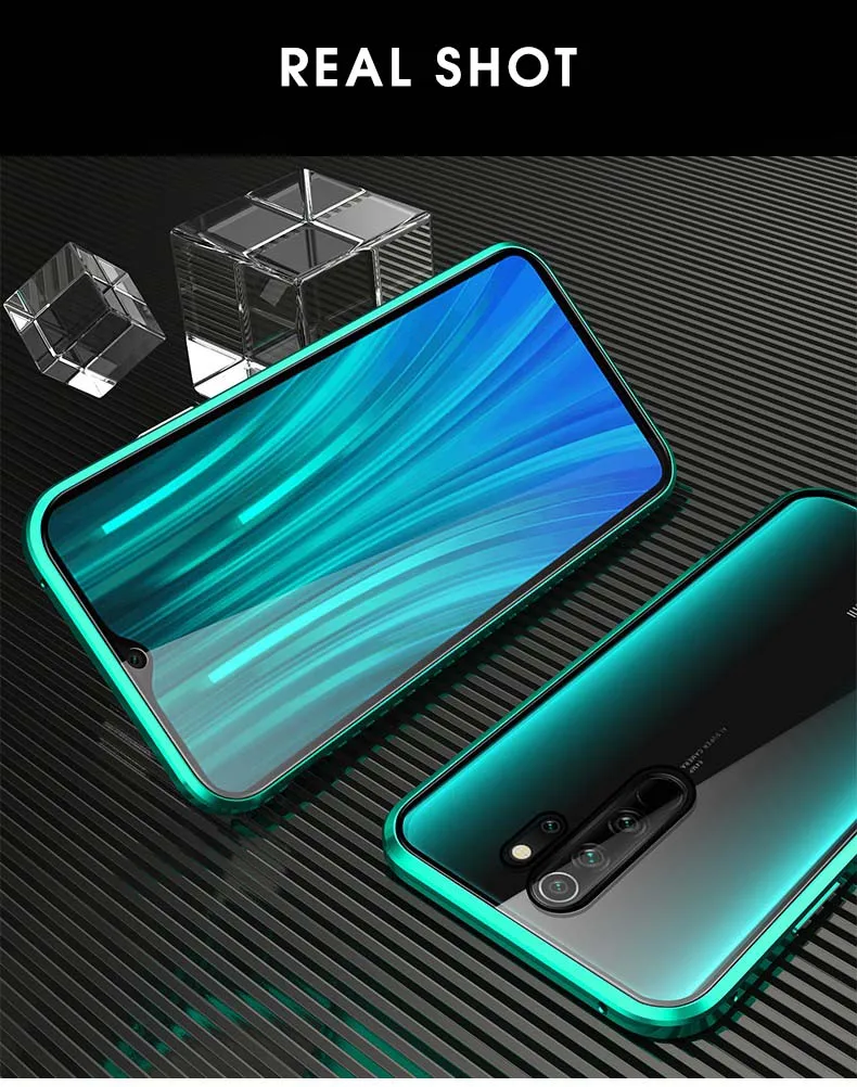 360 Đầy Đủ Từ Kim Loại Dạng Flip Case Cho Xiaomi Redmi Note 8 T Kính Cường Lực 2 Mặt Trường Hợp Cho Xiaomi Redmi note 8 T Note8 T Nắp Sau