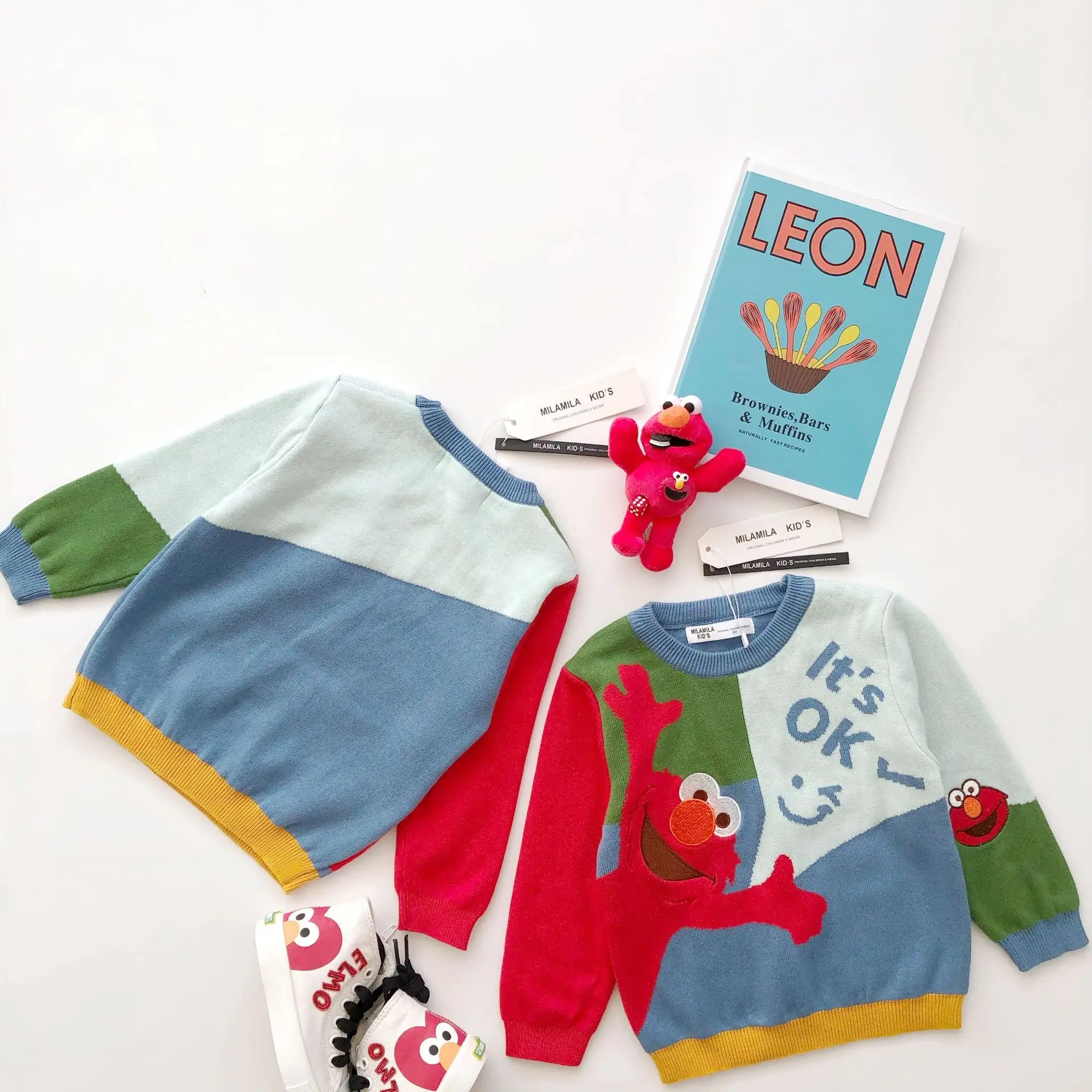 

Tonytaobaby Autumn and Winter Clothes New Kids' Girls Babies' Lovely Colored Cartoon Sweaters with Long Sleeves kids sweaters