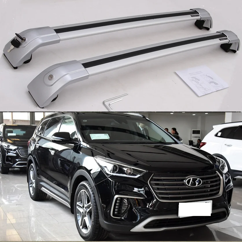 Новинка серебристый багажник на крышу для Hyundai Grand Santa fe 2013 2014 2015 2016 2017 2018 2019