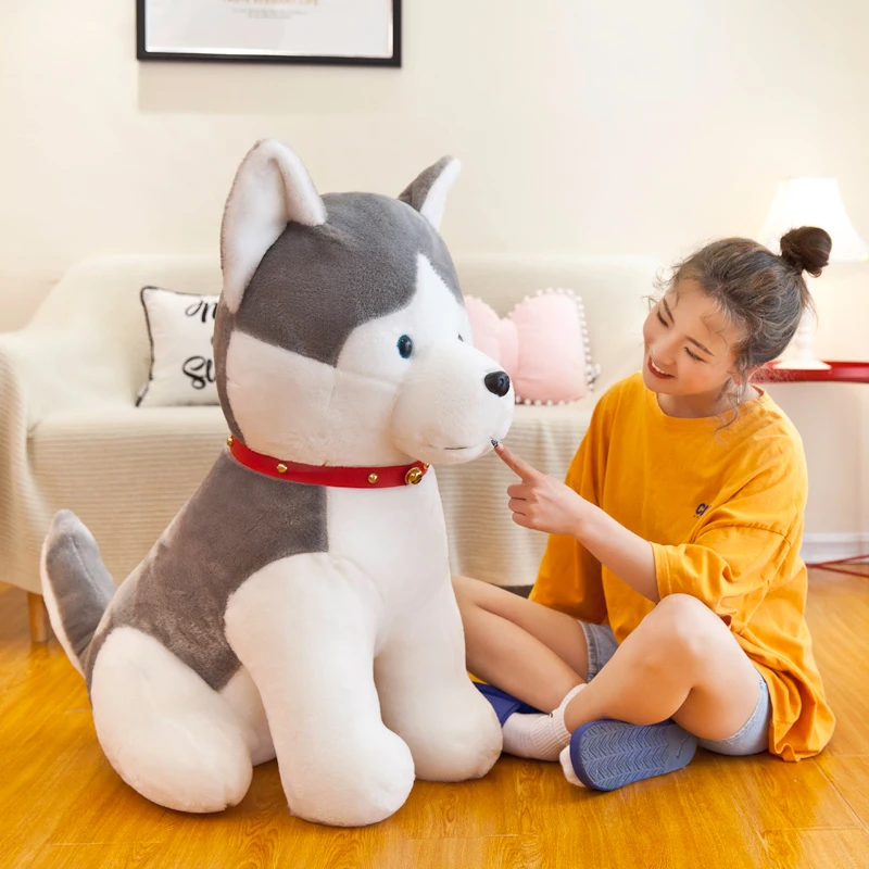 Details about   Giant Pop Soft Cartoon Lying Husky Plush Doll Pillow Big Stuffed Animal Dog Gift 