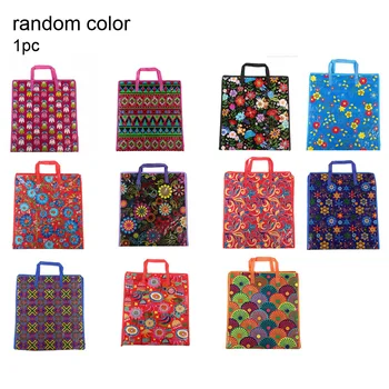 

Random Color Tote Vintage Laundry Storage Bag Organizer Home Floral Zipped Waterproof Fabric Large Capacity Quilt Reusable