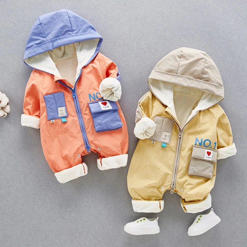 

Autumn Newborn Baby Rompers Infant Winter Clothes Baby Boy Girl Jumpsuit Hooded Costume Suit Thick Warm Toddler Outerwear