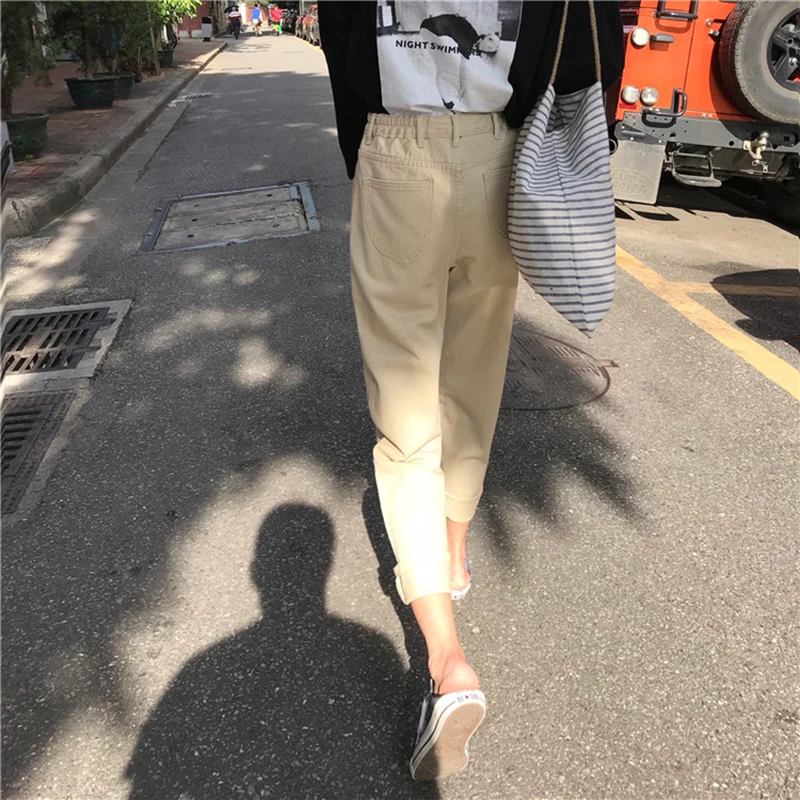 Джинсы женские весенне летние модные Универсальные простые брюки в Корейском