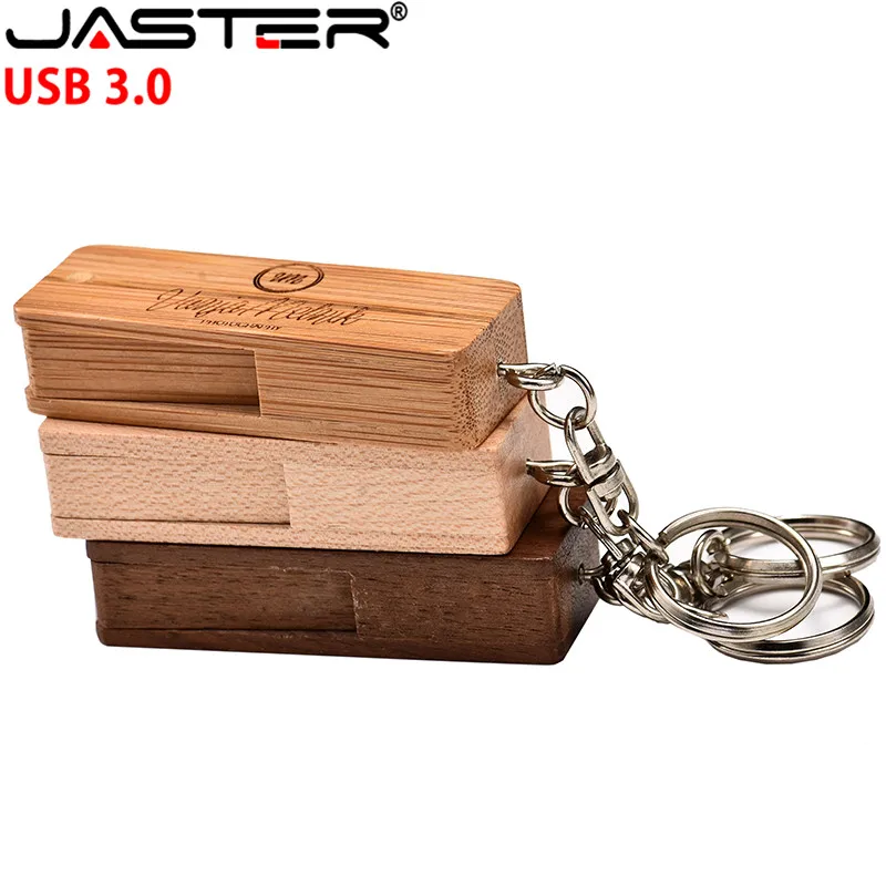JASTER USB 3,0 деревянный квадратный вращающийся Usb флеш-накопитель 4 ГБ 8 ГБ 16 ГБ 32 ГБ 64 Гб USB флеш-накопитель карта памяти палочка для создания логотипа по индивидуальному заказу